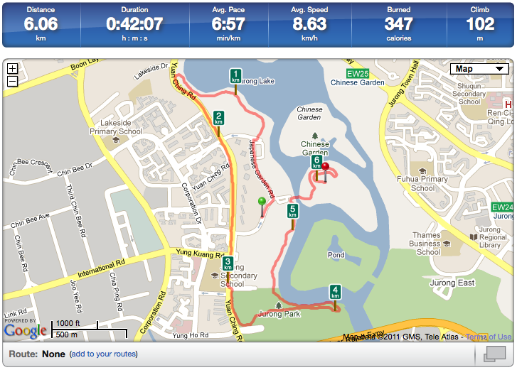 Runkeeper - Jurong Lake Run 2011